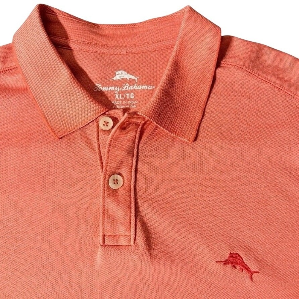 Tommy Bahama Mens Golf Polo Shirt Coral XL Casual Coastal Preppy Classic Resort